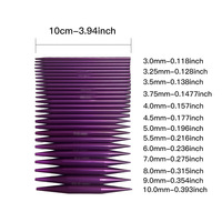 Lot de 13 paires d'aiguilles à tricoter circulaires détachables en oxyde d'aluminium violet de 10 cm pour le tricot manuel et les projets DIY