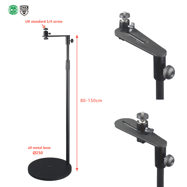 Projector Floor Stand Black Supports Various Types of Projectors Height Adjustable, Rotate 360 Robust Stability Space Saving