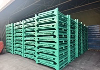 Conteneur en treillis métallique pliable en acier Q235 galvanisé de qualité industrielle, capacité de 1000 kg, pour le stockage de pièces lourdes