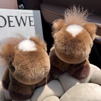 Mignon doux moelleux Rex lapin boule de fourrure pompon cheval porte-clés sac à main pendentif voiture porte-clés fourrure peluche poney porte-clés cadeau de mode