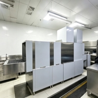 Lave-vaisselle automatique grande capacité 3000-4500 plats par heure, double rinçage, double séchage, convoyeur, pour hôtel, restaurant, cuisine