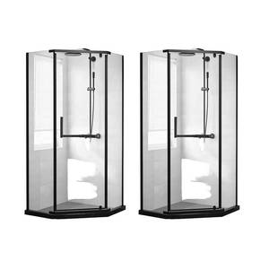 Puerta de Ducha Corredera Individual de Cristal Estilo Hogar con Bisagras, Kit Completo para Baño, Perfil de Puerta de Ducha de Hotel Black Diamond, Precio OEM ODM - Product Image 1