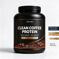 Mélange de café instantané riche en protéines, isolat de protéines de lactosérum, protéines de pois, 600g, boisson de récupération musculaire après l'entraînement, OEM/ODM, étiquette privée personnalisée