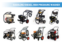 Hidrolavadora de Alta Presión con Motor de Gasolina de 7HP, 170 bar, 10L/min, con Ruedas, para Limpieza en Exteriores