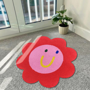 พรมปูพื้นแบบถักทอลายดอกไม้สีเขียวดอกไม้เมืองร้อนพรมและพรมปูพื้นสำหรับห้องนั่งเล่นที่มีดอกไม้ - Product Image 5