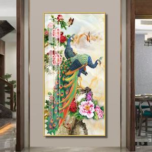 Cuadro de Porcelana con Cristales y Diseño de Pavo Real a Color, Impresión HD, Decoración para el Hogar, Sala de Estar, Pasillo, Entrada, Arte Mural LED - Product Image 4