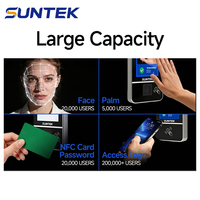 Controlador de Acceso SUNTEK FL5 con Huella Dactilar y NFC, Visión Nocturna de 5'', Máquina Biométrica de Control de Asistencia para Oficina y Escuela