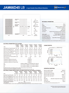 Módulo/Panel <span class=keywords><strong>Solar</strong></span>/Fotovoltaico 645-650wp - Tipo N_TOPCON_Bifacial/Doble Vidrio - <span class=keywords><strong>JA</strong></span> <span class=keywords><strong>Solar</strong></span>_DeepBlue 4.0 Pro_JAM66D45 LB - Product Image 2
