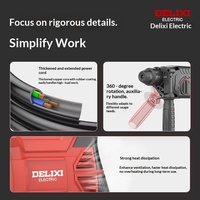 Marteau perforateur rotatif AC Delixi, électrique filaire, pour béton, perceuse à percussion – 3-en-1, haute puissance, qualité industrielle, garantie 1 an