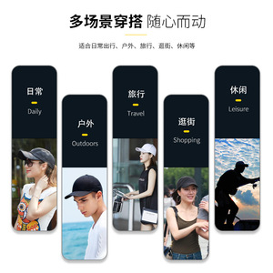 หมวกเบสบอลซินดาผ้าฝ้ายสำหรับทุกเพศสีดำและสีขาวนวลหมวกป้องกันแสงแดดฤดูใบไม้ผลิฤดูใบไม้ร่วง - Product Image 4