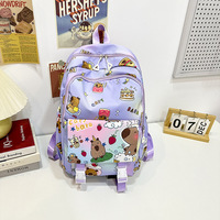 Tas ransel kasual berkapasitas besar gaya ins untuk siswa SMP, tas ransel lucu bermotif untuk siswa SD