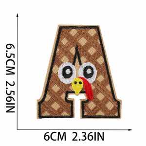 New Iron on 6.5cm Autumn Theme Embroidery Letter Patch for Clothes Bags Decoration - Product Image 3