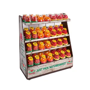 Süßigkeiten Lebensmittel geschäft Supermarkt Bulk Verkauf Metall Display Stand Tomaten Obst Regal Rack