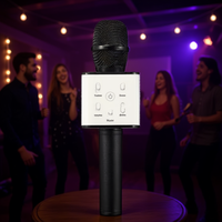 Micrófono Inalámbrico Karaoke Q7 Portátil, Dinámico, Omnidireccional, de Plástico, con Altavoz para Cantar y Fiestas