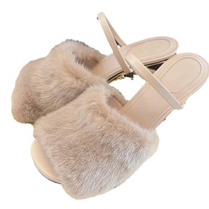 Women's Plush High-heeled <b>slippers</b> Design Spring and Autumn Winter Cute Special-shaped Heels Indoor Party High Heels - Product Image 5