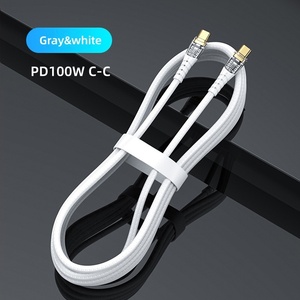 Nuovo Design Cavo di Ricarica USB <span class=keywords><strong>C</strong></span> a <span class=keywords><strong>C</strong></span> Trasparente da 100W, 1m 2m 3m, Cavo USB <span class=keywords><strong>C</strong></span> Visibile per Dispositivi Mobili con Porta Type <span class=keywords><strong>C</strong></span> - Product Image 1