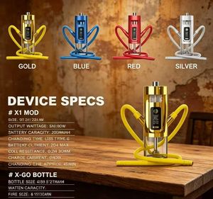 Copa de Hookah Eléctrica Portátil con LED, Set de Accesorios para Fumar, Hookah de Viaje de Acero Inoxidable 316 para Bar o Regalo - Product Image 2