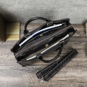 Tas kustom Laptop 14.2 inci pria, tas tangan kapasitas besar gaya Retro dengan nama Tag telepon untuk perjalanan - Product Image 3