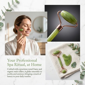 Planche Gua Sha en résine personnalisée avec rouleau – Outil de beauté pour massage facial, soins de la peau et marque privée pour spa - Product Image 6