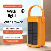 Vente en gros d'usine, batterie externe en plastique 22,5W à charge rapide 100000mAh, lampe solaire de camping, grande capacité, portable, pour l'extérieur