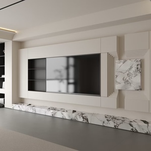 Meuble TV en bois moderne et écologique au design élégant pour hôtels et salons – Rangement multimédia et décoration - Product Image 1