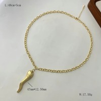Pendentif tendance en forme de piment, accessoires unisexes, laiton plaqué or 18 carats, collier à chaîne à maillons pour anniversaire