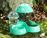 Distributeur automatique portable pour chats et chiens 500ML/1.8L, étanche, anti-déversement, bol solide en forme de champignon, PP de qualité alimentaire