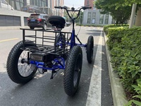 Vélo cargo électrique tout-terrain à pneus larges rouge et noir, quad à pédales électrique, quad à neige électrique, en stock