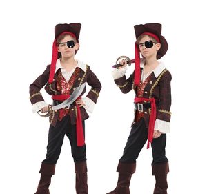 Costume de pirate <span class=keywords><strong>squelette</strong></span> classique de haute qualité en gros, costume de marin pour enfants, costume de fête d'Halloween, costume de cosplay pour garçons, polyester - Product Image 6
