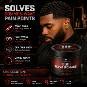 โพเมดจัดแต่งทรงผม 360 Waves พร้อมแปรง ควบคุมลอนผม ครีมจัดแต่งทรงผมสูตรเพื่อผมเงางามสุขภาพดี สำหรับผมมีเท็กซ์เจอร์ 86 มล. - Product Image 2