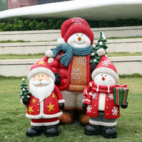 Sculpture géante de chapeau de Père Noël en fibre de verre, grandes statues de boîtes cadeaux de Noël pour centres commerciaux, décoration murale intérieure, photo de vacances