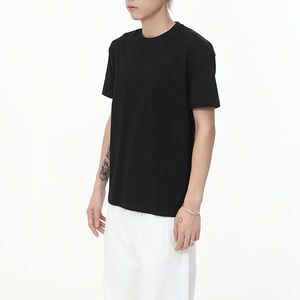 เสื้อยืดคอกลมแขนสั้นสีพื้นเรียบง่าย ดีไซน์สายคล้องไหล่คู่ ทรงสามมิติ ผ้าฝ้ายแท้ เสื้อยืดกีฬา - Product Image 6