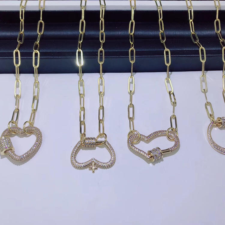 NZ1034人気のシックなゴールドCZダイヤモンドスクリュークラスプ