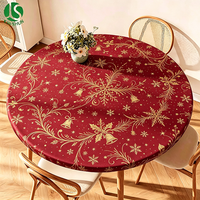 Nappe ajustée en PEVA non tissé, écologique, imperméable, antidérapante et coupe-vent, avec motif Cloche d'Or et Filigrane de Houx