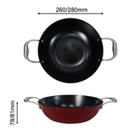 Wajan Penggorengan Besi Cor Berlapis Enamel Ringan untuk Kompor Datar, Cocok untuk Memasak dalam Dapur Rumah Tangga