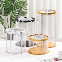 Boîte à gâteau en plastique transparent jetable de qualité supérieure avec couvercle en dôme pour l'emballage et la présentation de gâteaux d'anniversaire de 10 pouces
