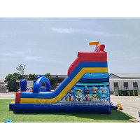Vente en gros usine : Toboggan gonflable à thème chien de dessin animé, Château gonflable en PVC de qualité commerciale avec toboggan sec pour la location de fêtes d'enfants