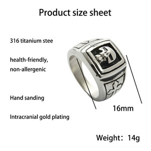 Men's Stainless Steel <b>Skull</b> <b>Ring</b> Silver Cross Design Punk Style Fashion Jewelry 26012 - Product Image 4