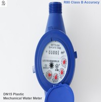 Compteur d'eau mécanique économique DN15 à jet multiple, corps en plastique, IP68, directement de l'usine, personnalisation prise en charge