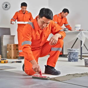 Overol de Trabajo Unisex Naranja de Alta Visibilidad, Transpirable y Duradero, Uniforme de Seguridad Reflectante, Manga Larga, Ropa de Trabajo de Polialgodón - Product Image 4