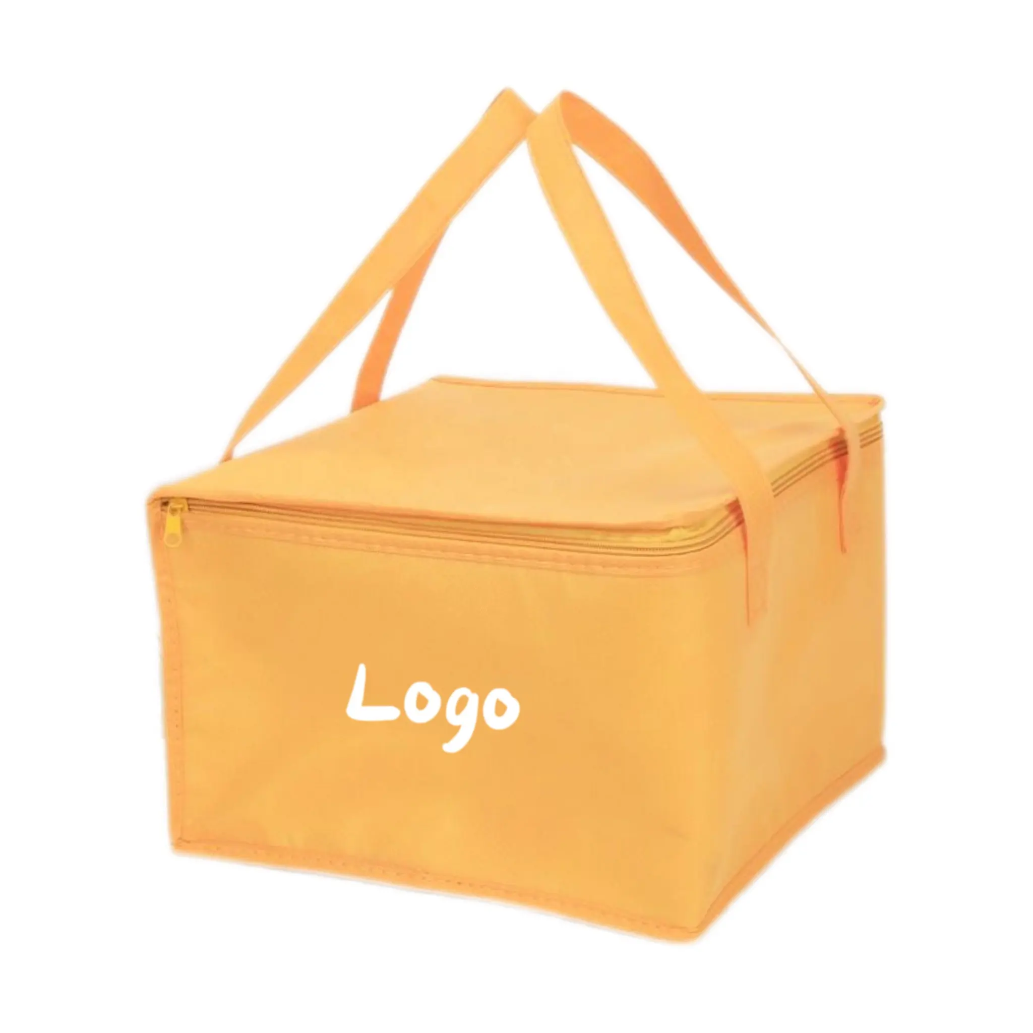 Insulated Thermal Lunch Cooler Bag New Eco Friendly Waterproof Portable Food Delivery Black Aluminum Foil Customized Logo 100pcs
