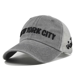 Gorra de Béisbol Personalizada para Hombre, Estilo Vintage, con Logotipo 3D de la Ciudad de Nueva York, Bordada, con Visera Curva, Ajustable, de Algodón, Lavado Ácido, Gorra Trucker de Malla - Product Image 3