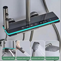 Ensemble de douche intelligent moderne avec affichage numérique LED, système de robinetterie de bain, jets de massage doux effet pluie, style piano