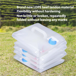 Transparent 10L LDPE Portable <b>Foldable</b> Cube <b>Water</b> <b>Bottle</b> with Spigot Reusable for Outdoor Camping - Product Image 3