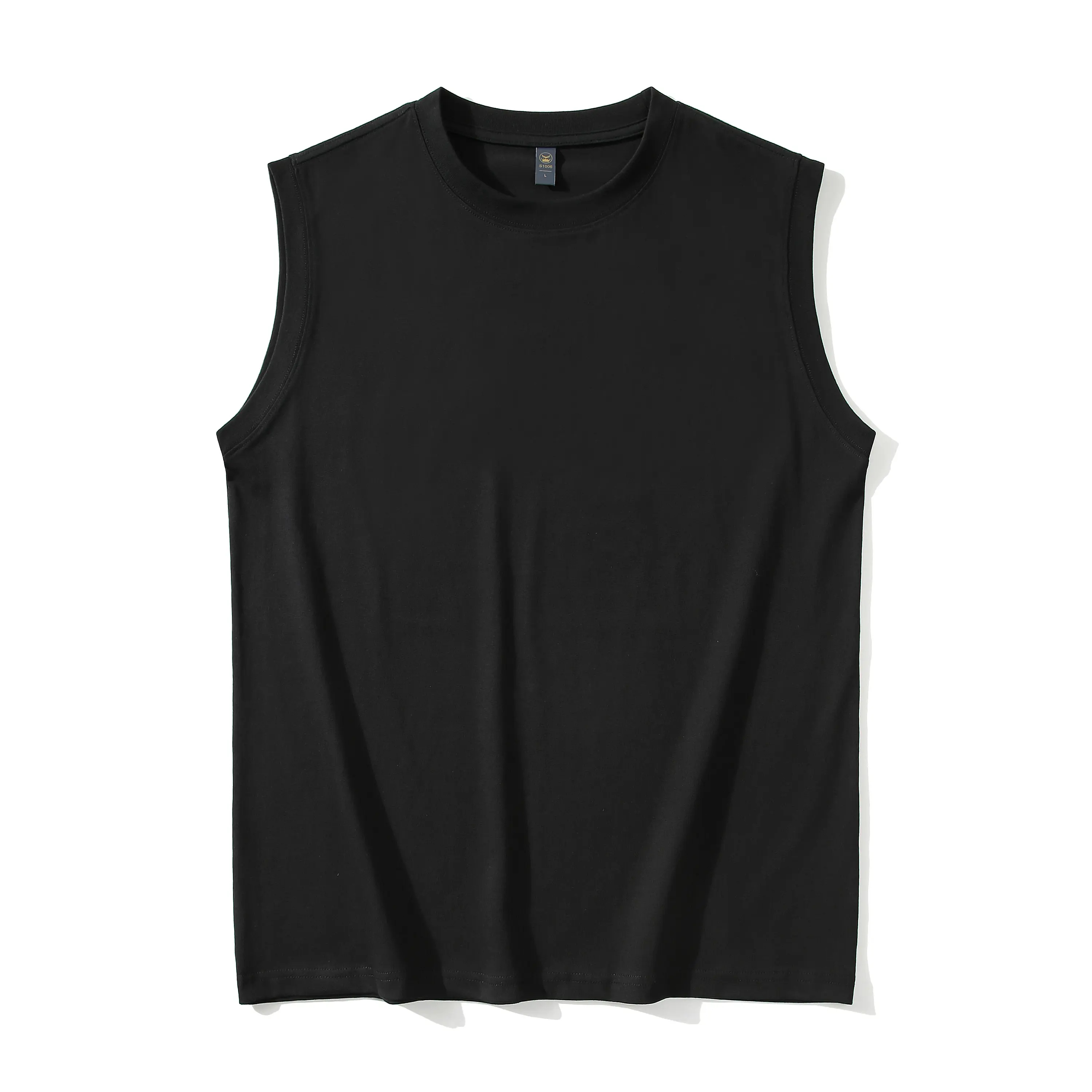 Wholesale Heavyweight Sleeveless T-Shirt Vest Pure Cotton Sports Inner Layering Shirt Men Summer Personality 240g T-Shirt