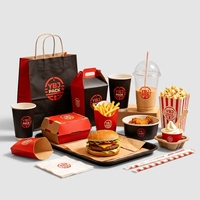 Boîtes d'emballage jetables pour hamburgers à emporter, emballages pour la restauration rapide, boîtes personnalisées pour ailes de poulet frites, boîtes à frites à emporter, contenants