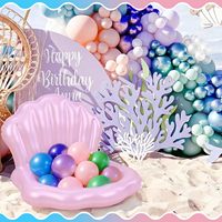 Refroidisseur gonflable en forme de coquillage, porte-boissons sirène pour anniversaire, fournitures sur le thème de la sirène/de la mer pour la décoration de fête océanique