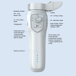 Nouveau stabilisateur de cardan AI reconnaissance des gestes de la main suivi du visage pliable 3 axes cardan téléphone caméra <span class=keywords><strong>Selfie</strong></span> Stick avec application - Product Image 4