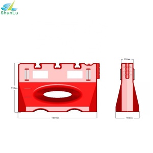 Barrière de sécurité routière Shunlu A010 900 remplie d'eau avec protection IP68, panneau anti-éblouissement en HDPE et PE durables - Product Image 2