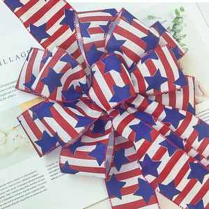 <span class=keywords><strong>Ruban</strong></span> en polyester imprimé <span class=keywords><strong>rouge</strong></span>, <span class=keywords><strong>blanc</strong></span> <span class=keywords><strong>et</strong></span> bleu avec nœud papillon pour la décoration <span class=keywords><strong>de</strong></span> la cour <span class=keywords><strong>et</strong></span> <span class=keywords><strong>de</strong></span> la maison pour le Jour <span class=keywords><strong>de</strong></span> l'Indépendance des États-Unis <span class=keywords><strong>et</strong></span> la Fête nationale - Product Image 3